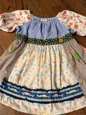 Matilda Jane Girls Tunic Babydoll Top Patchwork Designs Sz 8